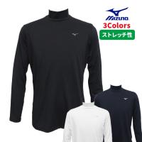 ミズノ ゴルフ モックネック シャツ E2JJ050 オリジナル 伸縮 ホワイト ネイビー ブラック 合わせやすい カジュアル ポロ 大きいサイズ おすすめ MIZUNO