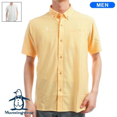 Munsingwear ゴルフ ストライプ ボタンダウンシャツ LL ストライプシャツ メンズ 半袖（Munsingwear／ゴルフ用品） | スポーツ