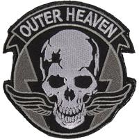 ベルクロワッペン メタルギア OUTER HEAVEN ガイコツ ドクロ スカル (白灰) | グッドディール