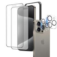 iPhone 15 Pro ガラスフィルム アンチグレア 【2+2枚】 いPhone15Pro フィルム さらさら アイフォン15Pro 保護フィルム | グッドスマイリーYahoo!店