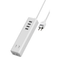 エレコム 電源タップ USBタップ 3.4A (USBポート×4 コンセント×2) 1.5m ホワイト ECT-0415WH | グッドスマイリーYahoo!店