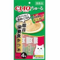 チャオ ちゅ〜る CIAO ちゅーる 総合栄養食 かつお 4本入り 猫用おやつ 猫おやつ 猫用ふりかけ キャットフード チャオ いなばペットフーズ | グッドドッグ ヤフー店