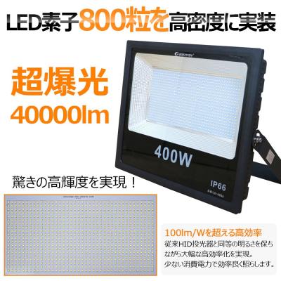 進化版 LED投光器 400w 6300W相当 夜間作業用 極薄型 240度照射 進化版 LED投光器 400w 6300W相当 夜間作業用 極薄型 240度照射