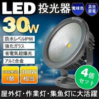 GOODGOODS 4個セット  LED 看板灯 景観照明 街灯 昼光色/電球色 屋外照明 LED投光器 30W 300W相当 広角 防水加工 作業灯 駐車場灯 1年保証  CO30 | GOODGOODS Yahoo!店