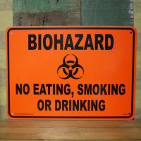 プラスチック サインプレート WARNING 警告 BIOHAZARD 看板 インテリア | アメリカン雑貨のグッズファーム