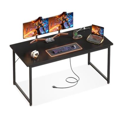 AODK パソコンデスク 幅120*奥行60cm コンセント付きゲーミングデスク