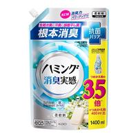 【大容量】 ハミング消臭実感 柔軟剤 根本消臭+抗菌バリア やさしいリラックスソープの香り 詰替え用 1400ｍｌ | Grandioso