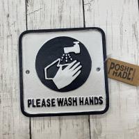 アイアンプレート WASH HANDS（63419）壁掛け飾り/カントリー雑貨 | グリングリン