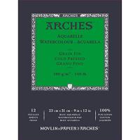 Arches アルシュ 水彩紙 パッド 300g 細目23X31cm 12枚 (1795092) ナチュラルホワイト | GR ONLINE STORE