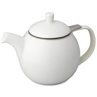 フォーライフ ティーポット 陶器 白 710ml 大容量 4杯用 茶こし付き 電子レンジ・食洗機対応 ホワイト カーヴティーポット 387Wht | ジーエスショップ