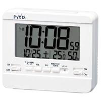 セイコークロック 置き時計 目覚まし時計 掛け時計 デジタル 温度湿度表示 PYXIS ピクシス 本体サイズ:9×10.5×4.2cm NR538W | ジーエスショップ
