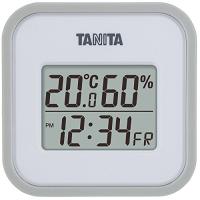 タニタ 温湿度計 時計 カレンダー 温度 湿度 デジタル 壁掛け 卓上 マグネット グレー TT-558 GY | ジーエスショップ