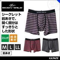 セール 特価 グンゼ 肌着 メンズ ボディワイルド bodywildボクサーパンツ 前開き 綿混 ストレッチ GUNZE BODY WILD/ボクサーブリーフ(前開き)(紳士)/BWE193G 