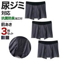 グンゼ GUNZE ボクサーパンツ メンズ 尿漏れパンツ 前開き 3枚組 尿染み 防止 パンツ 下着 40代 50代 60代