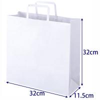 平紐手提袋　薄型エコノミータイプ　白　無地　M　1セット（900枚：300枚入×3箱）　アスクル  オリジナル