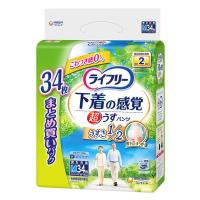 大人用紙おむつ 尿漏れ ライフリー 超うす型 下着感覚パンツ Ｍサイズ 1パック (34枚) 大容量 ユニ・チャーム