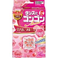 ゴンゴンアロマ 引き出し 衣装ケース用  防虫剤 ダニ 防カビ リッチフローラル 1箱（24個入） KINCHO キンチョー