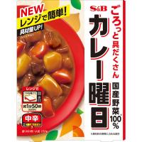 エスビー食品 カレー曜日 中辛 国産野菜100％ 1人前・230g 1個 レトルト レンジ対応