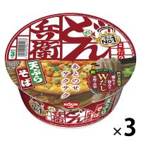 カップ麺 日清のどん兵衛 天ぷらそば（西日本版）　1セット（3食）　日清食品