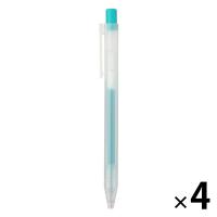 無印良品 さらさら描けるゲルインキボールペン ノック式 0.5mm あさぎ 1セット（4本） 良品計画