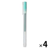 【SALE】 無印良品 ゲルインキボールペン キャップ式 0.38mm 緑 1セット（4本） 良品計画