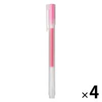 【SALE】 無印良品 ゲルインキボールペン キャップ式 0.5mm ピンク 1セット（4本） 良品計画