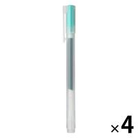 【SALE】 無印良品 ゲルインキボールペン キャップ式 0.5mm 緑 1セット（4本） 良品計画