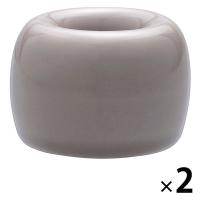 無印良品 磁器歯ブラシスタンド・1本用 グレー・直径4×高さ3cm 2個 良品計画
