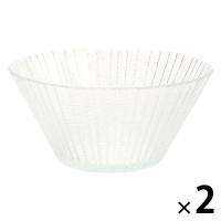 ラインガラスボウル(L) クリア 1セット（1個×2） LAKOLE/ラコレ