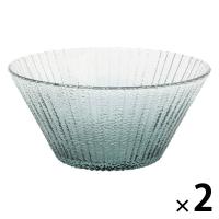 ラインガラスボウル(L) ブルー 1セット（1個×2） LAKOLE/ラコレ