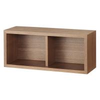 【限定】無印良品　壁につけられる家具：箱 88cm(ウォールナット材突板）×２ 壁に付けられる家具箱 ウォールナット材突板 88cm