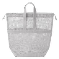 LOHACO - 無印良品 立体メッシュ持ち手付き巾着 グレー M 約33×13