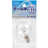 オーム電機 ミニボール球 E12/40W クリア LB-G4240-C 1個