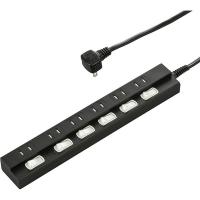 オーム電機 雷に強い節電タップ 6個口 2m 黒_ HS-TPK62PBT-K 1個