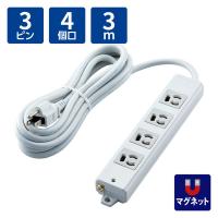 エレコム RoHS対応 工事用抜け止めタップ 4個口 3m T-WRM3430LG/RS 1個