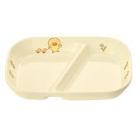 ひよこぐみ 角二つ仕切皿大 ホワイト 180×120×32mm J32HI 1枚メラミン食器 食洗機可 給食 日本製 国際化工