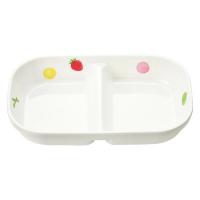 べじふる 角二つ仕切皿 小 170×107×32mm J31BH 1枚 メラミン食器 食洗機可 給食 日本製 国際化工