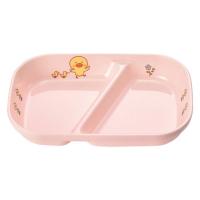 ひよこぐみ 角二つ仕切皿大 ピンク 180×120×32mm J32HIP 1枚メラミン食器 食洗機可 給食 日本製 国際化工