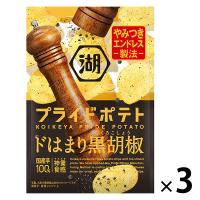 スナック菓子 ポテトチップス 食べきりサイズ 湖池屋 プライドポテト ドはまり黒胡椒 1セット（1個×3）