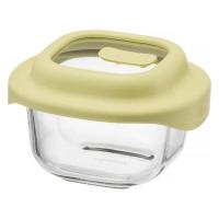 耐熱ガラス製 保存容器 500mL イエロー LNG481 1個 電子レンジ・オーブン・食洗機対応 LIV PLUS