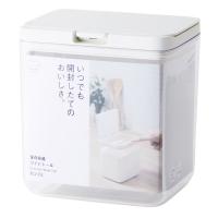 湿気を防ぐ プラスチック 保存容器 ワイドトール 2.0L ホワイト パッキン付き ワンタッチ式 1個 マーナ