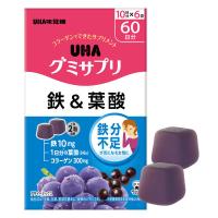 UHA味覚糖　UHAグミサプリ　鉄＆葉酸（EC限定60日分）　アサイーミックス味　1箱（120粒入）　サプリメント