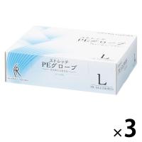 ストレッチPE（ポリエチレン）グローブ クリアー L ファーストレイト 200枚入×3箱 使い捨てグローブ 手袋