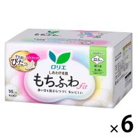ナプキン 多い昼用 22.5cm 羽つき ロリエ しあわせ素肌 もちふわfit 1セット（16個×6パック）生理用品 花王