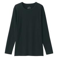 無印良品 レディース 婦人 あったか綿 厚手 クルーネック長袖Ｔシャツ 婦人Ｓ 黒 良品計画