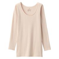無印良品 レディース 婦人 あったか綿 Ｕネック八分袖Ｔシャツ 婦人Ｌ ライトベージュ 良品計画
