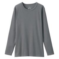 無印良品 レディース 婦人 あったか綿 厚手 クルーネック長袖Ｔシャツ 婦人Ｍ ミディアムグレー 良品計画