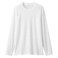 無印良品 メンズ 紳士 あったか綿 厚手 クルーネック長袖Ｔシャツ 紳士Ｌ 白 良品計画