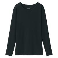 無印良品 レディース 婦人 あったか綿 ウールクルーネック長袖Ｔシャツ 婦人Ｍ 黒 良品計画