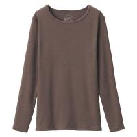 無印良品 レディース 婦人 あったか綿 ウールクルーネック長袖Ｔシャツ 婦人Ｓ ダークブラウン 良品計画